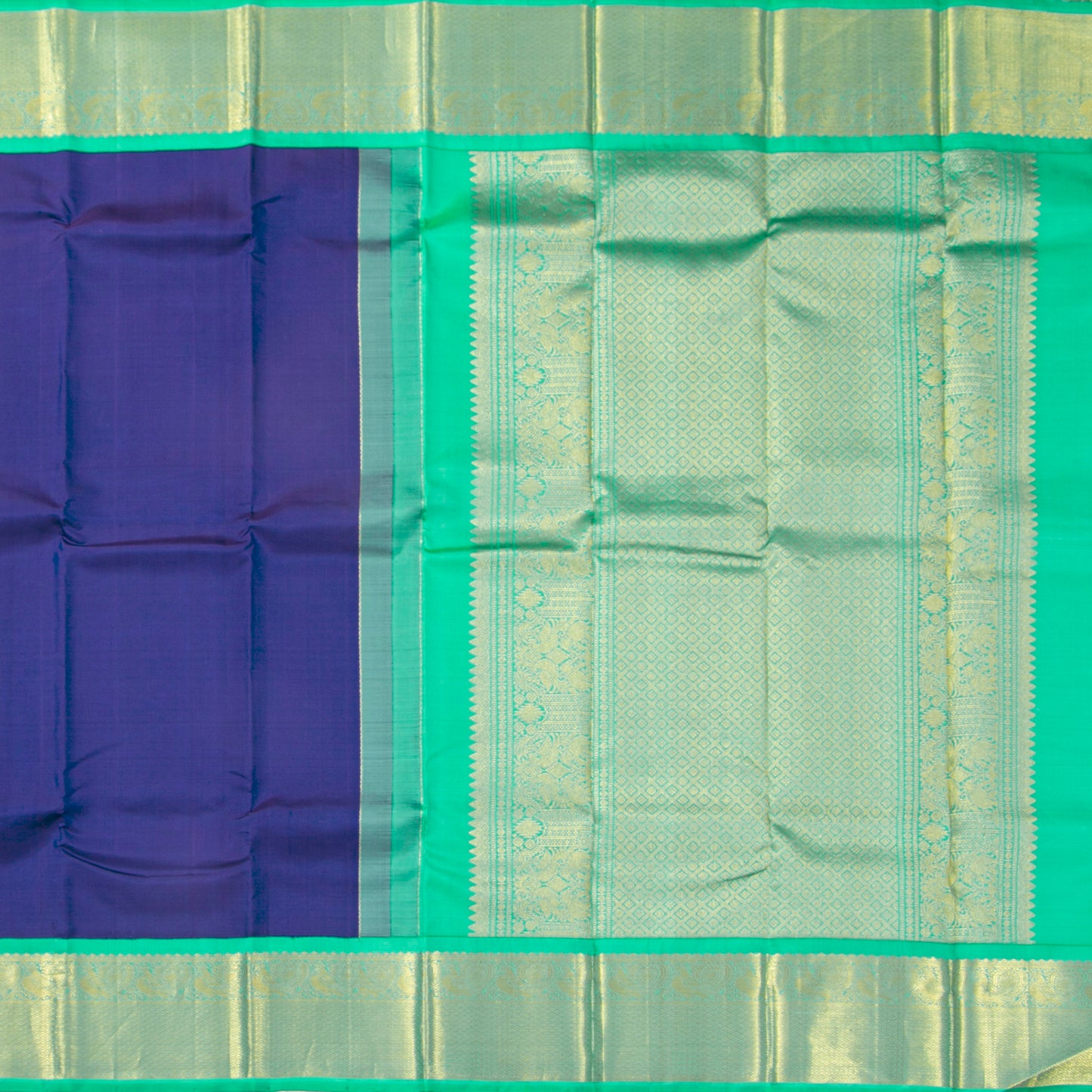 Blue Kanchipuram Silk Saree For Festive Wear PV NYC 1921