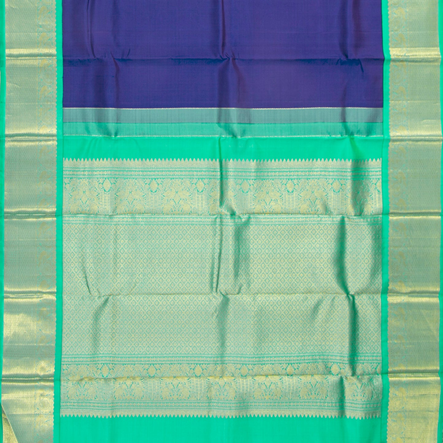 Blue Kanchipuram Silk Saree For Festive Wear PV NYC 1921