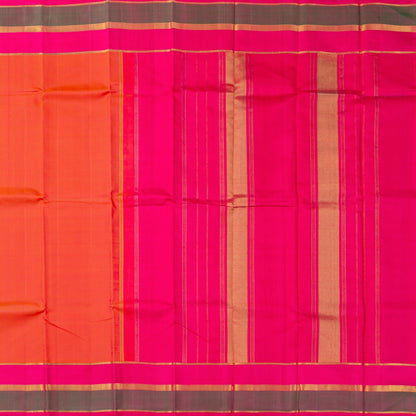 Orange And Pink Kanchipuram Silk Saree For Festive Wear PV NYC 1933