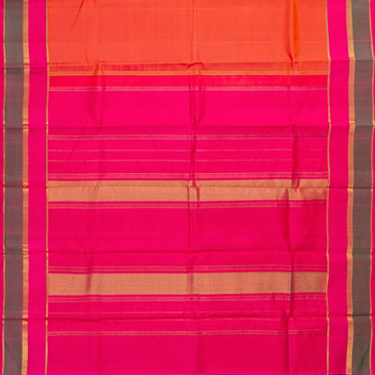Orange And Pink Kanchipuram Silk Saree For Festive Wear PV NYC 1933