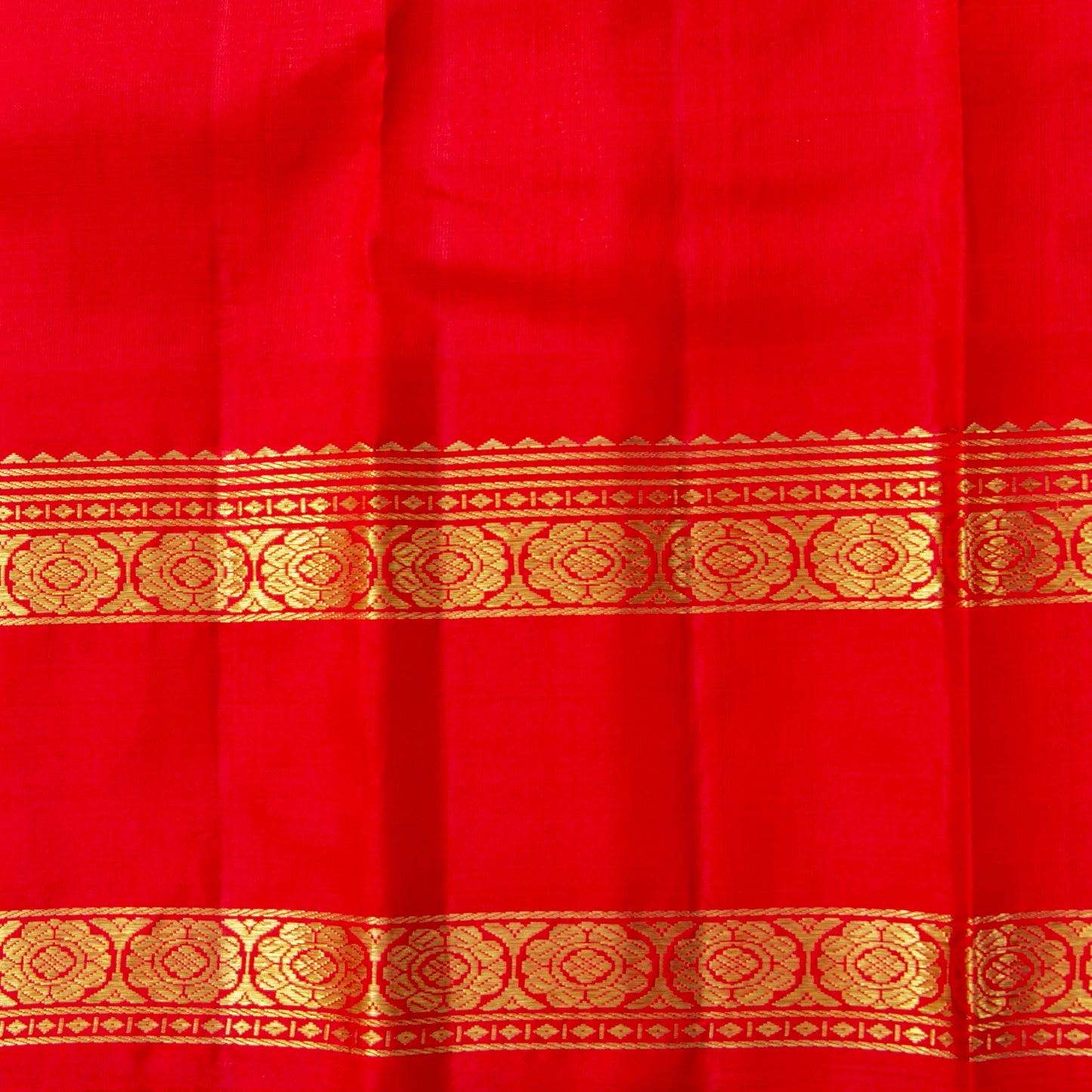 Yellow And Red Kanchipuram Organza Silk Saree For Wedding Wear PV NYC 1915