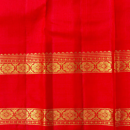 Yellow And Red Kanchipuram Organza Silk Saree For Wedding Wear PV NYC 1915