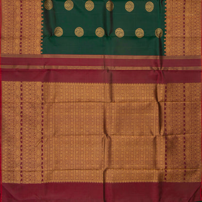 Green And Maroon Kanchipuram Silk Saree For Wedding Wear PV NYC 1914