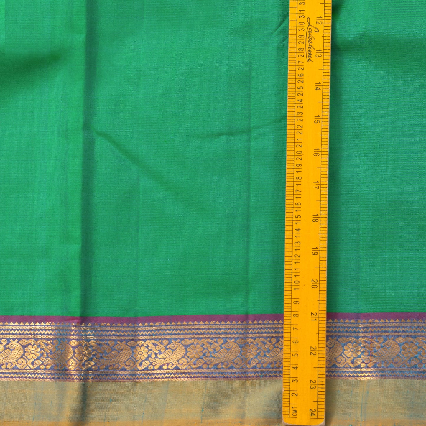 Sea Green And Mauve Kanjivaram Silk Saree With Small Border Handwoven Pure Silk For Festive Wear PV J 3080