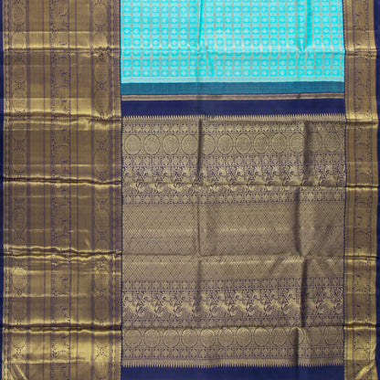 Blue Kanchipuram Silk Saree For Wedding Wear PV NYC 1899