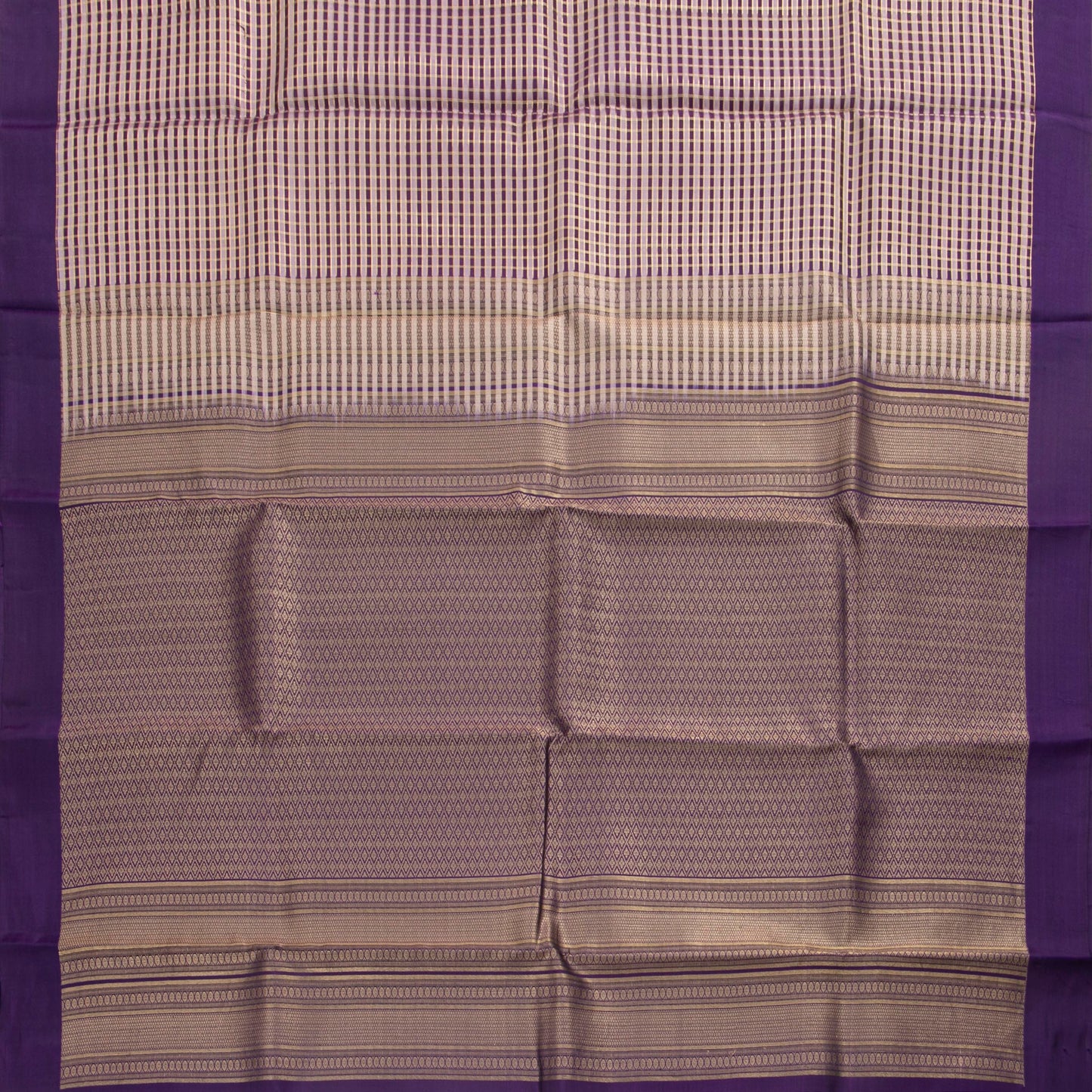 Violet And Mauve Kanchipuram Silk Saree For Festive Wear PV NYC 1827