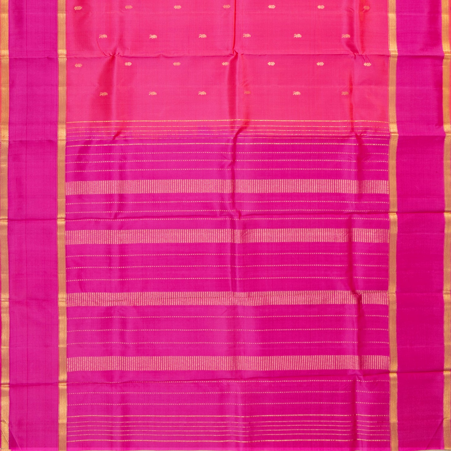 Lotus and Pink Kanchipuram Silk Saree For Festive Wear PV NYC 1868