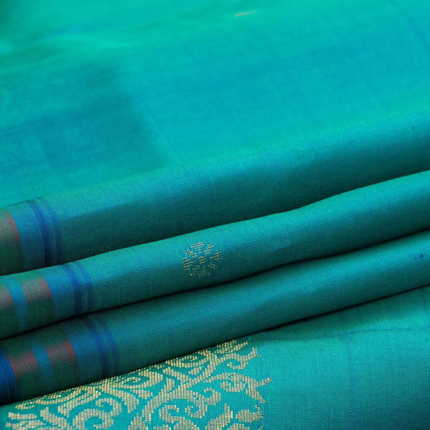 Blue Kanjivaram Silk Saree With Small Border Handwoven Pure Silk For Festive Wear PV ABI 2255