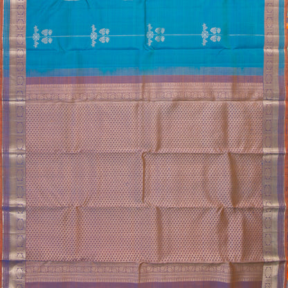 Cobalt Blue And Mauve Kanchipuram Silk Saree For Wedding Wear PV NYC 1911