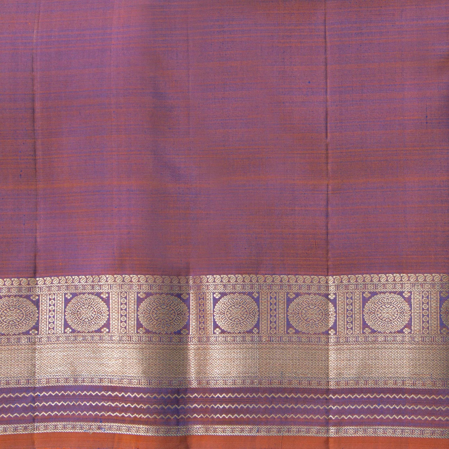 Cobalt Blue And Mauve Kanchipuram Silk Saree For Wedding Wear PV NYC 1911