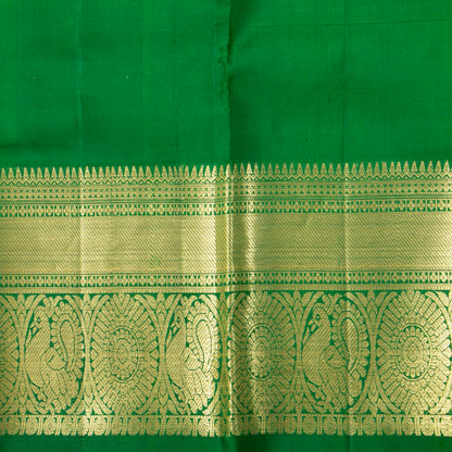 Yellow And Green Kanchipuram Silk Saree For Wedding Wear PV NYC 1826