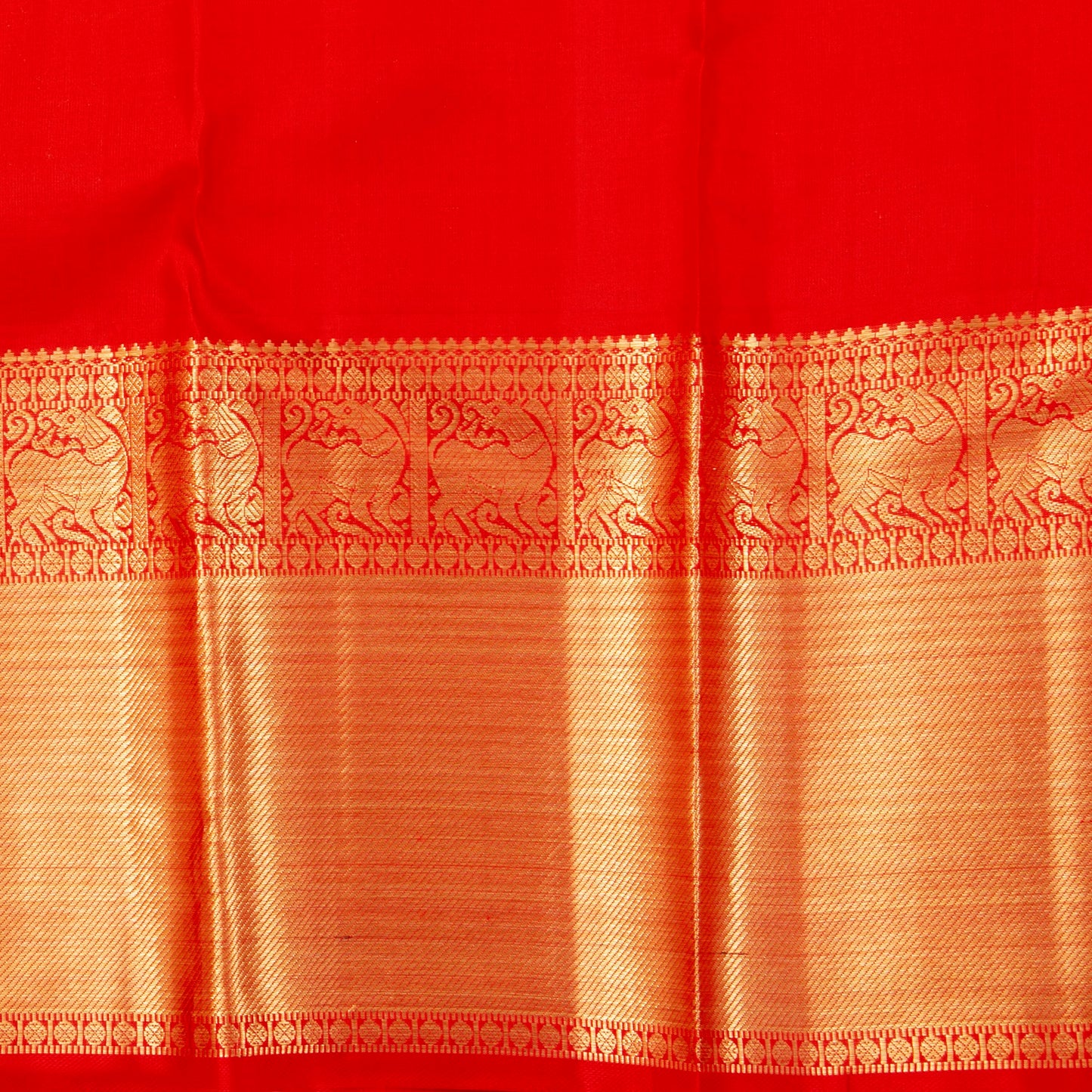 Pastel Pink And Red Kanchipuram Silk Saree With Gold Brocade For Bridal Wear PV NYC 1897