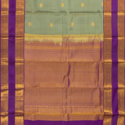 Elachi Green And Purple Kanchipuram Silk Saree For Festive Wear PV NYC 1935