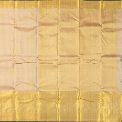 Off White Kanchipuram Silk Saree For Festive Wear PV NYC 1829