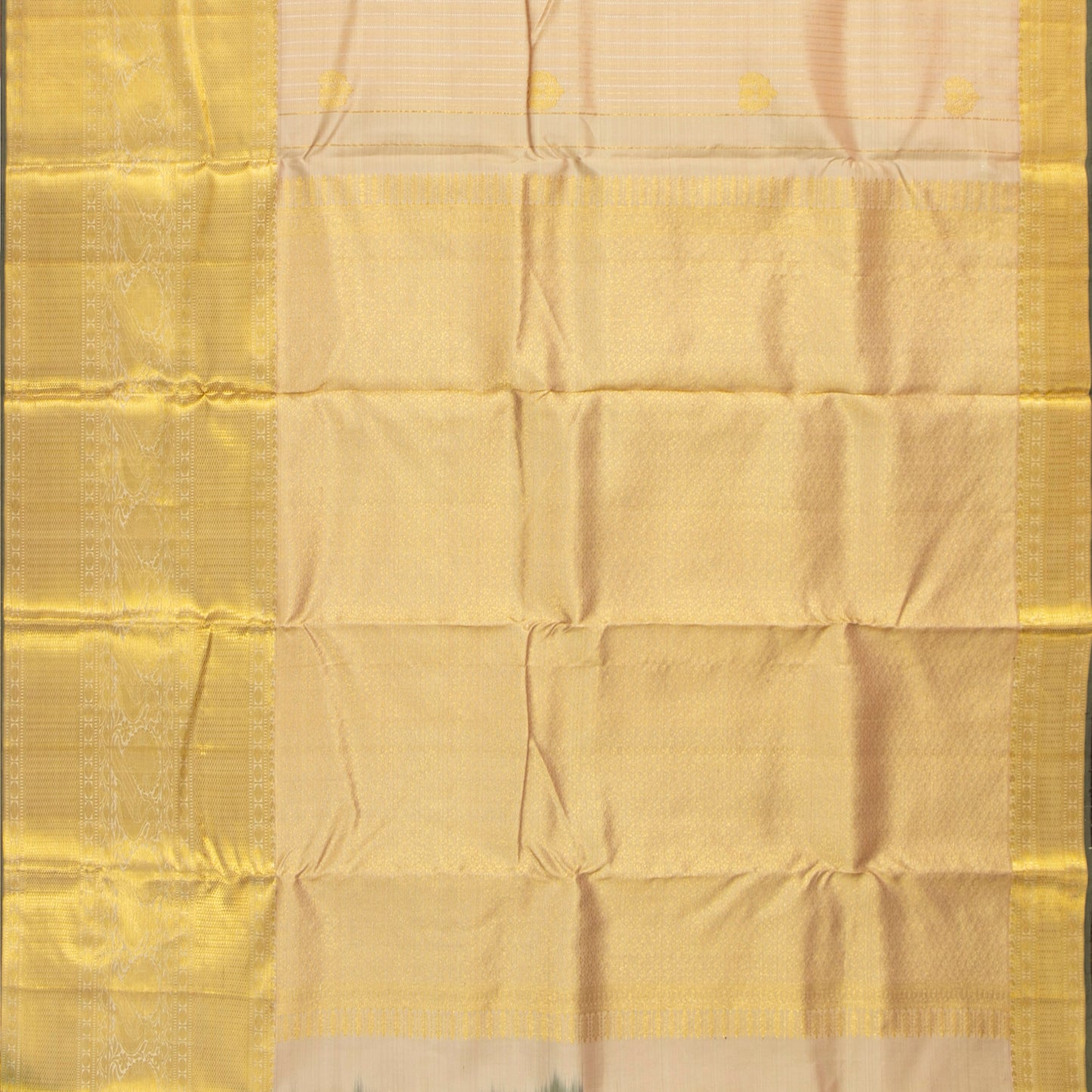 Off White Kanchipuram Silk Saree For Festive Wear PV NYC 1829