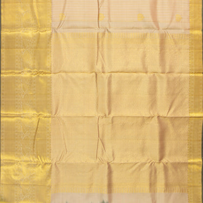 Off White Kanchipuram Silk Saree For Festive Wear PV NYC 1829