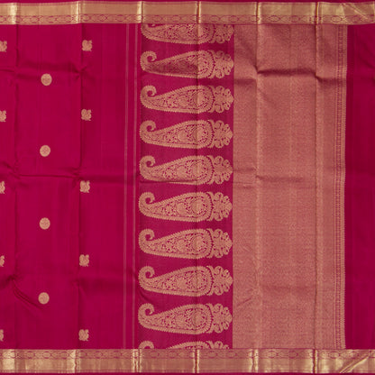 Pink Kanchipuram Silk Saree  With Banarasi Style Pallu For Wedding Wear PV NYC 1884