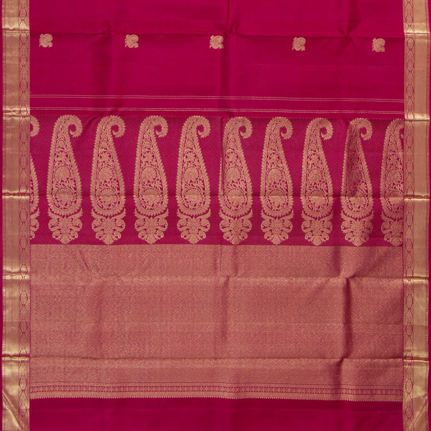 Pink Kanchipuram Silk Saree  With Banarasi Style Pallu For Wedding Wear PV NYC 1884