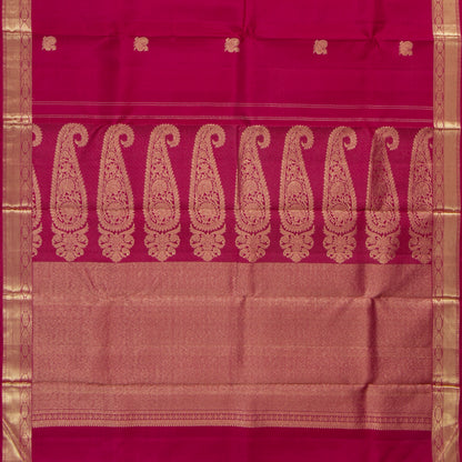 Pink Kanchipuram Silk Saree  With Banarasi Style Pallu For Wedding Wear PV NYC 1884