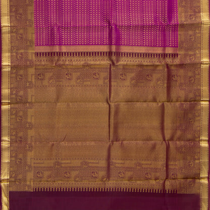 Purple And Magenta Kanchipuram Silk Saree For Bridal Wear PV NYC 1881