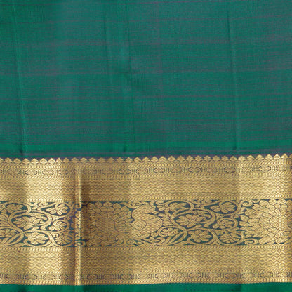 Orange And Green Kanchipuram Silk Saree For Festive Wear PV NYC 1828