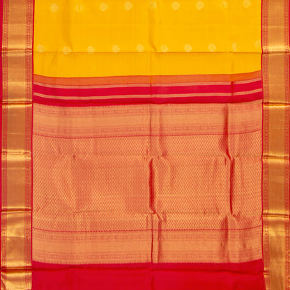Yellow And Gold Kanchipuram Silk Saree For Festive Wear PV NYC 1931