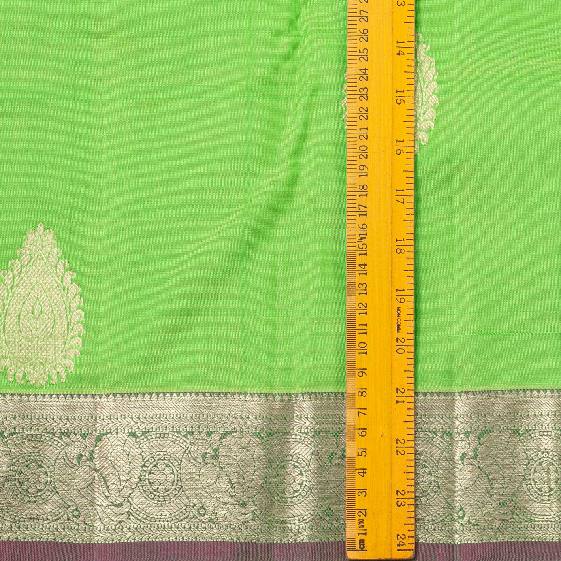 Green And Pink Kanchipuram Silk Saree For Festive Wear PV NYC 1864 - Silk Sari - Panjavarnam PV NYC 1864