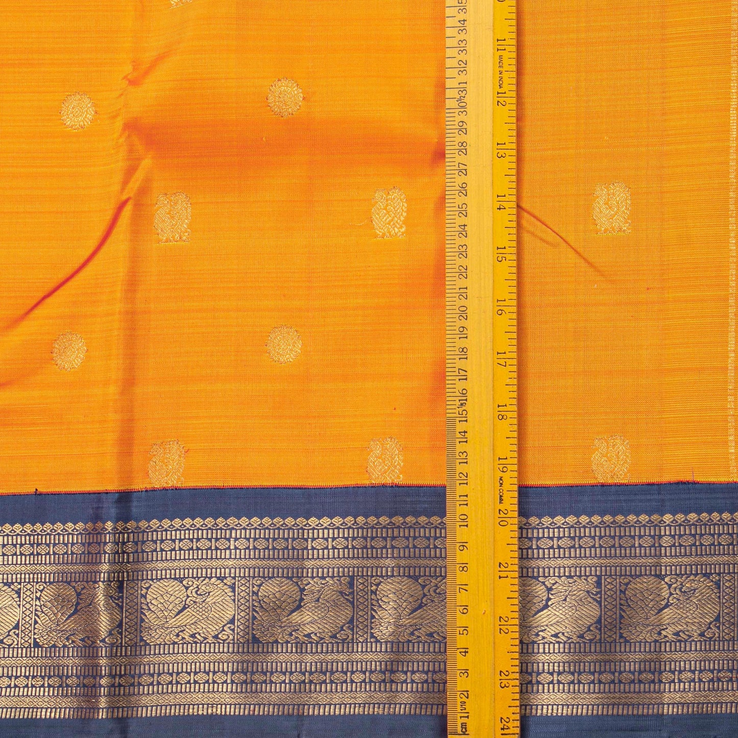 Yellow And Blue Kanchipuram Silk Saree For Wedding Wear PV NYC 1782