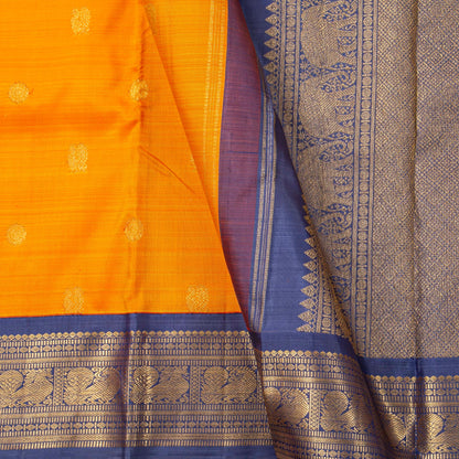 Yellow And Blue Kanchipuram Silk Saree For Wedding Wear PV NYC 1782