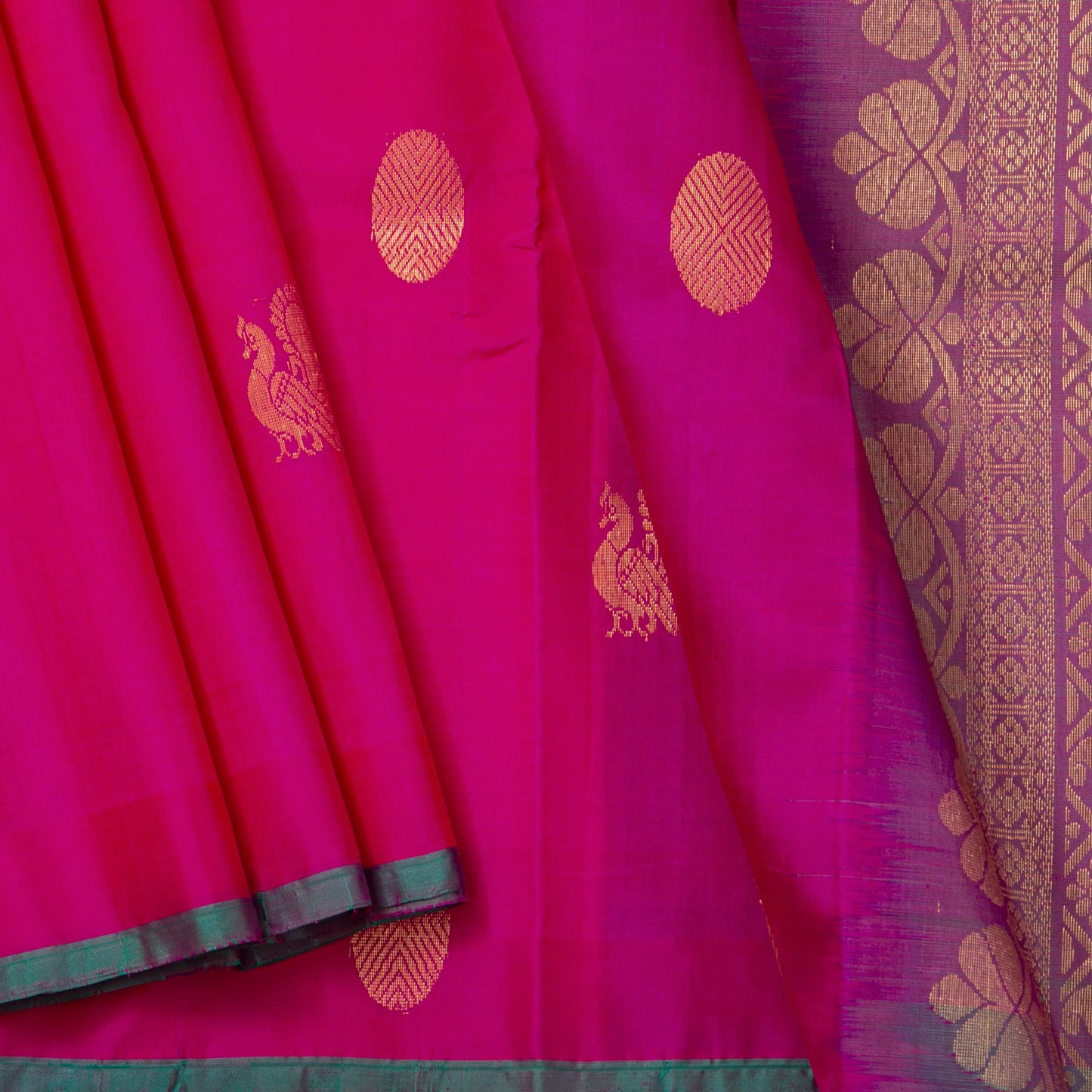 Pink Kanchipuram Silk Saree Borderless For Festive Wear PV NYC 1860 - Silk Sari - Panjavarnam PV NYC 1860