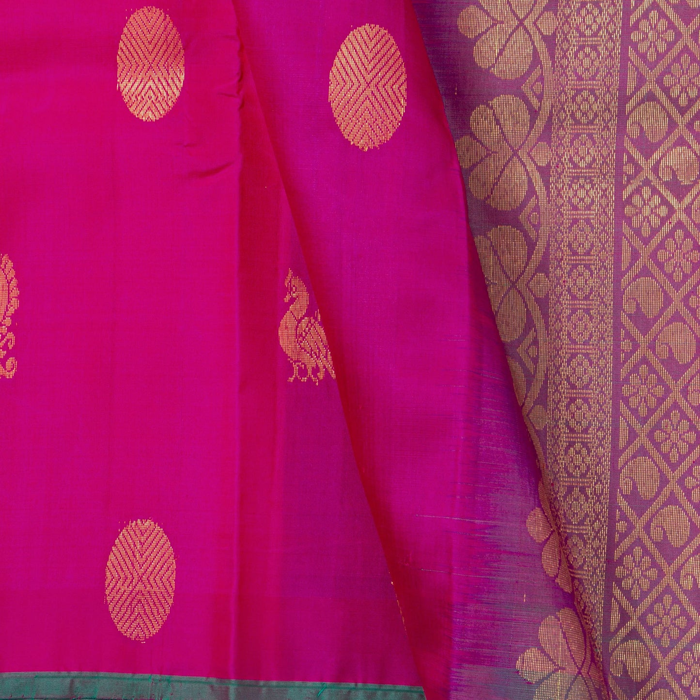 Pink Kanchipuram Silk Saree Borderless For Festive Wear PV NYC 1860 - Silk Sari - Panjavarnam PV NYC 1860
