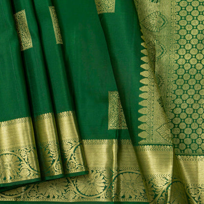 Green Kanchipuram Silk Saree For Festive Wear PV NYC 1831