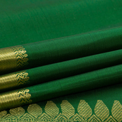 Green Kanchipuram Silk Saree For Festive Wear PV NYC 1831