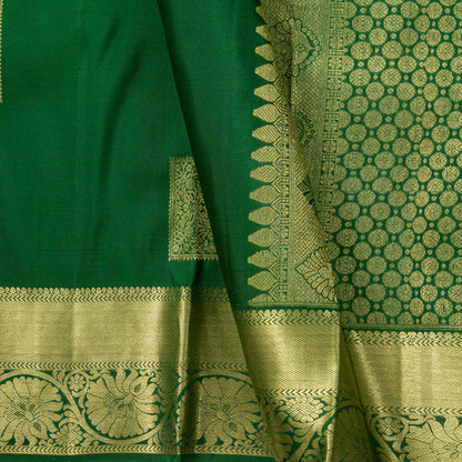Green Kanchipuram Silk Saree For Festive Wear PV NYC 1831
