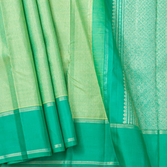 Green Kanchipuram Silk Saree For Festive Wear PV NYC 1879