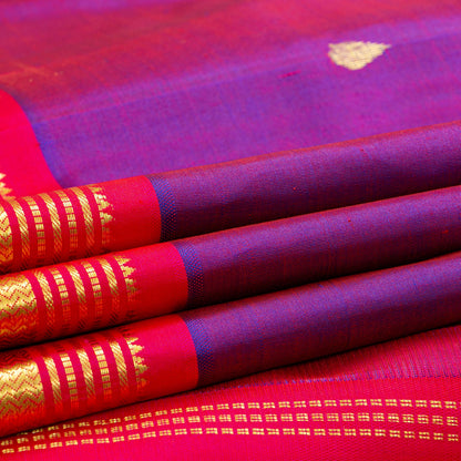 Magenta Kanchipuram Silk Saree For Festive Wear PV NYC 1885