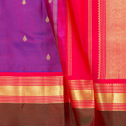 Magenta Kanchipuram Silk Saree For Festive Wear PV NYC 1885
