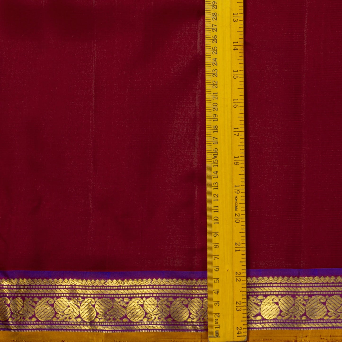 Maroon And Purple Kanchipuram Silk Saree For Festive Wear PV J 5577
