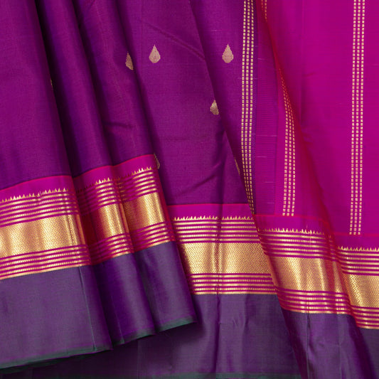 Magenta Kanchipuram Silk Saree For Festive Wear PV NYC 1812 - Silk Sari - Panjavarnam PV NYC 1812
