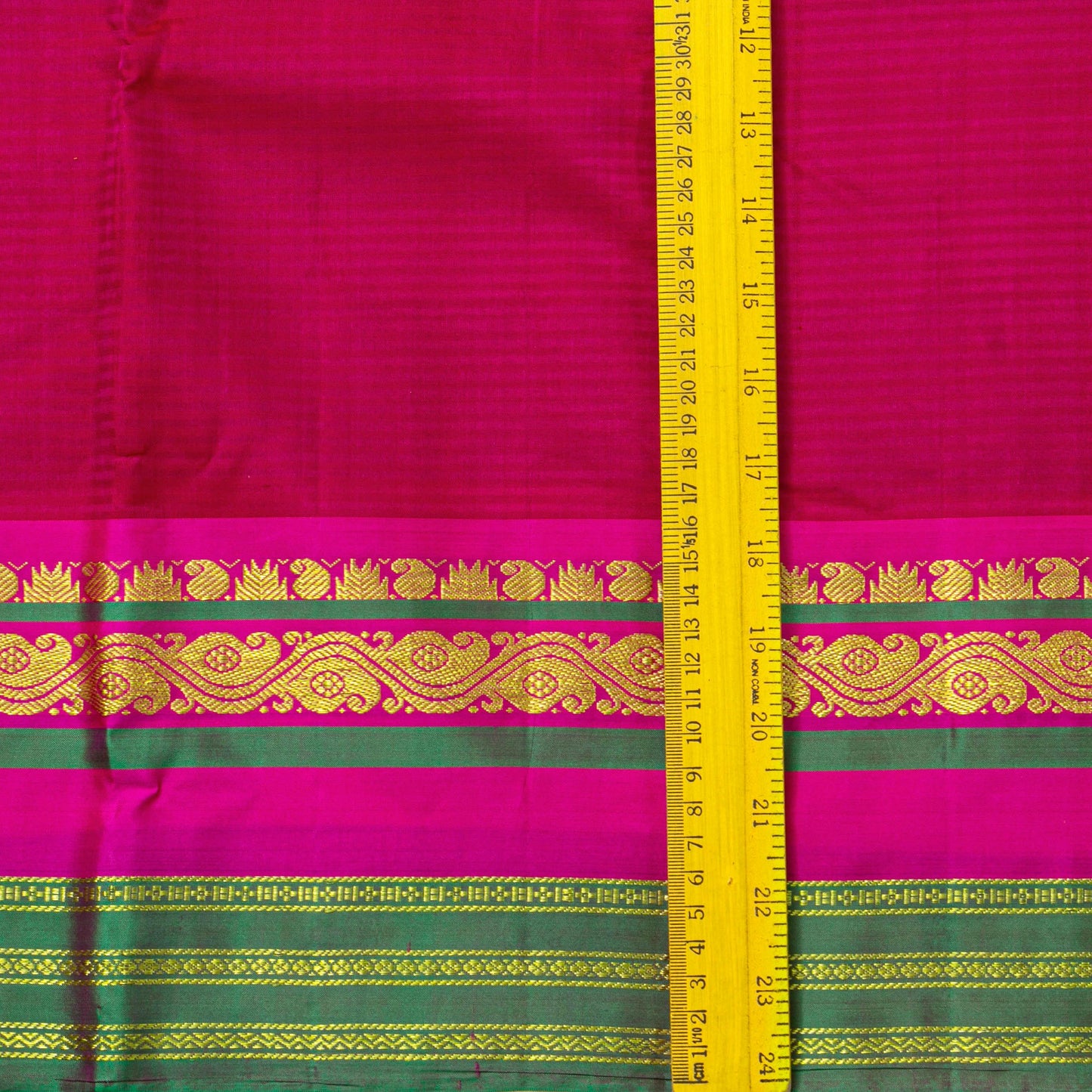 Pink And Green Kanchipuram Silk Saree For Festive Wear PV NYC 1856
