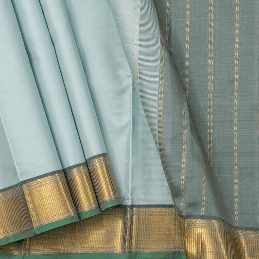 Pastel Blue Kanchipuram Silk Saree For Festive Wear PV J 5574 - Silk Sari - Panjavarnam PV J 5574