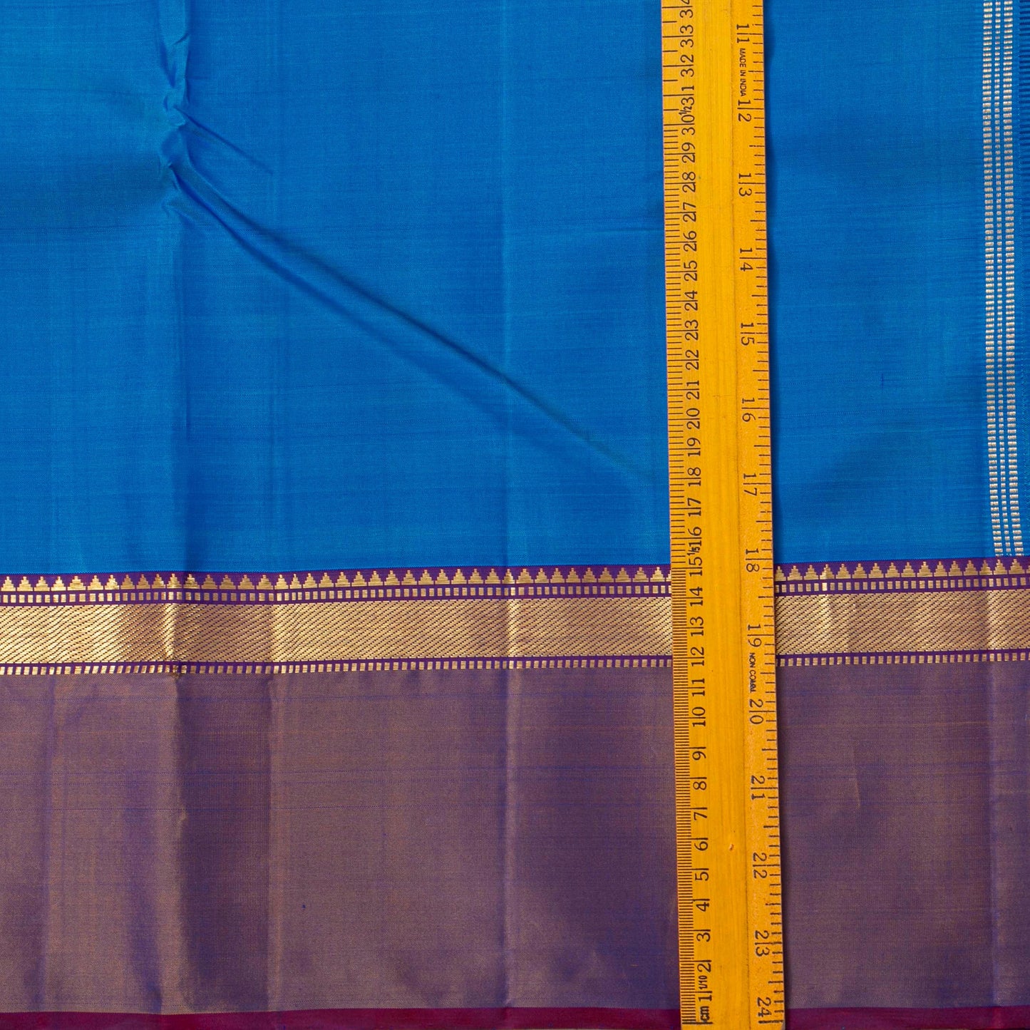 Blue And Violet Kanchipuram Silk Saree For Festive Wear PV J 4470
