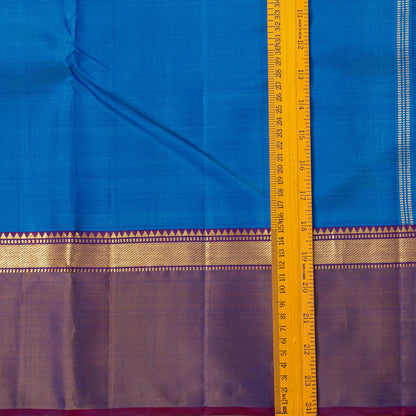 Blue And Violet Kanchipuram Silk Saree For Festive Wear PV J 4470