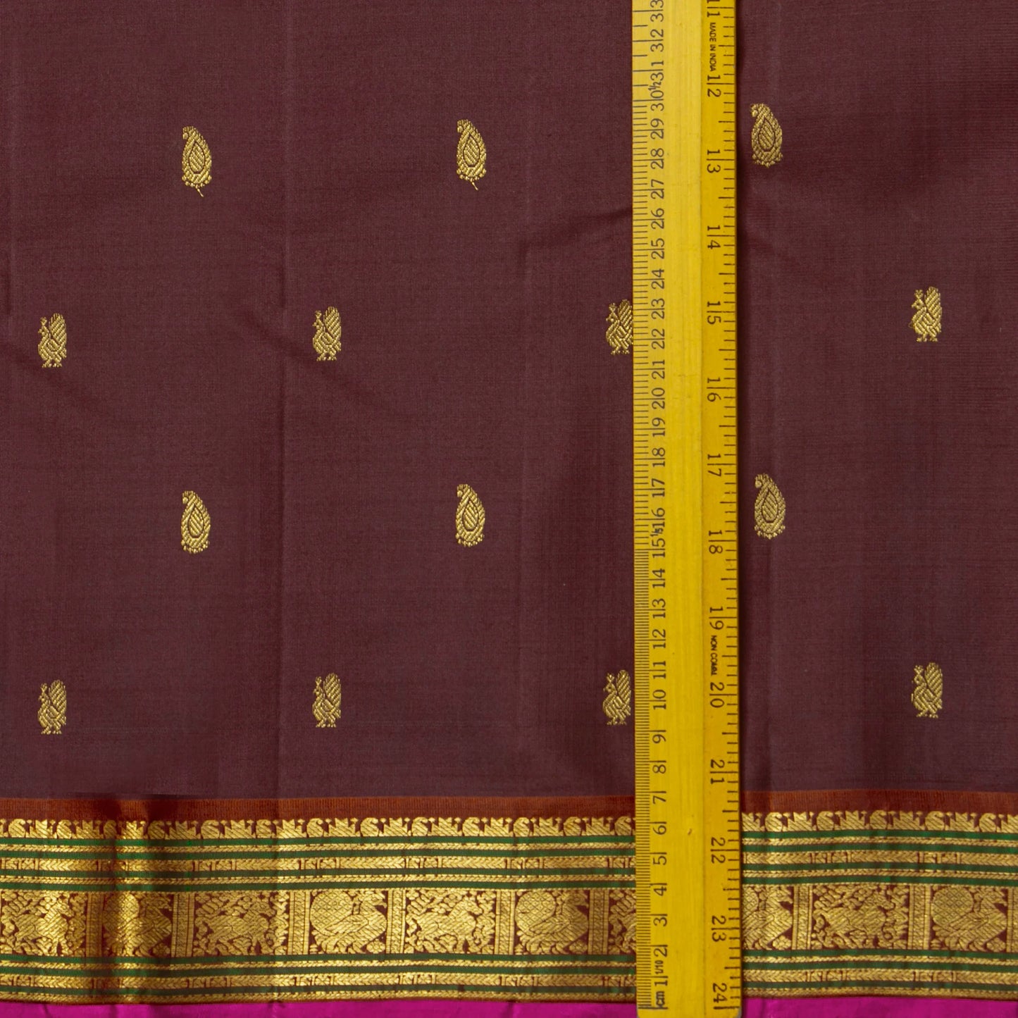 Brown Kanchipuram Silk Saree For Festive Wear PV J 5573
