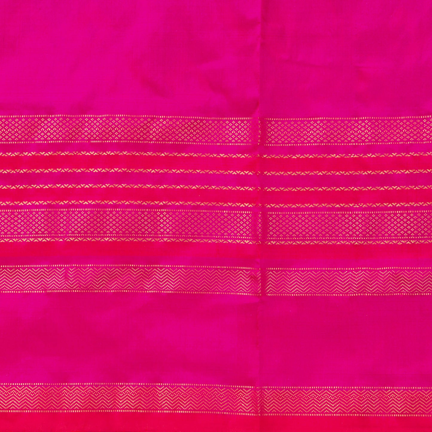 Magenta Pochampally Silk Saree With Pink Kanchivaram Zari Border Ikkat Handwoven Pure Silk For Office Wear PIK SIV 109