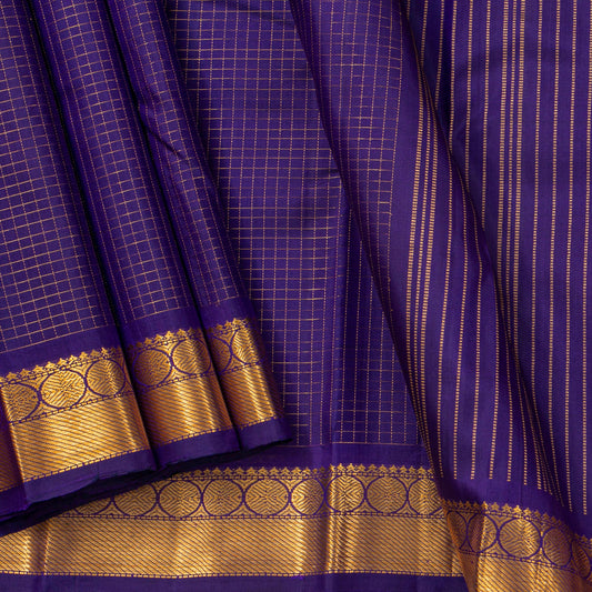 Violet Kanchipuram Silk Saree For Festive Wear PV J 4659 - Silk Sari - Panjavarnam PV J 4659