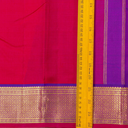 Pink And Purple Kanchipuram Silk Saree For Festive Wear PV J 4951