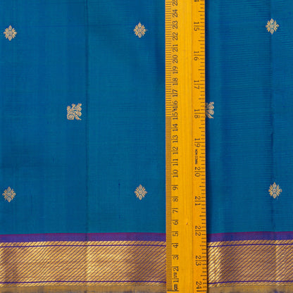 Blue And Purple Kanchipuram Silk Saree For Festive Wear PV J 4513
