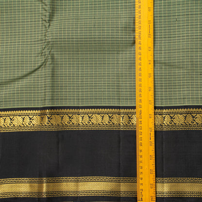 Green And Black Kanchipuram Silk Saree For Festive Wear PV J 5278