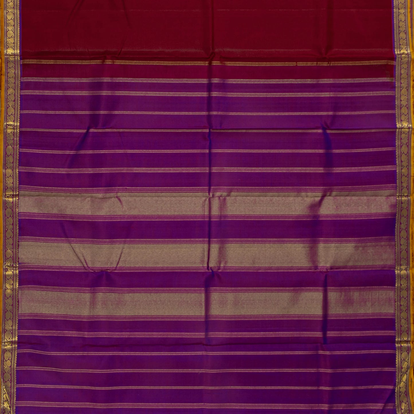 Maroon And Purple Kanchipuram Silk Saree For Festive Wear PV J 5577